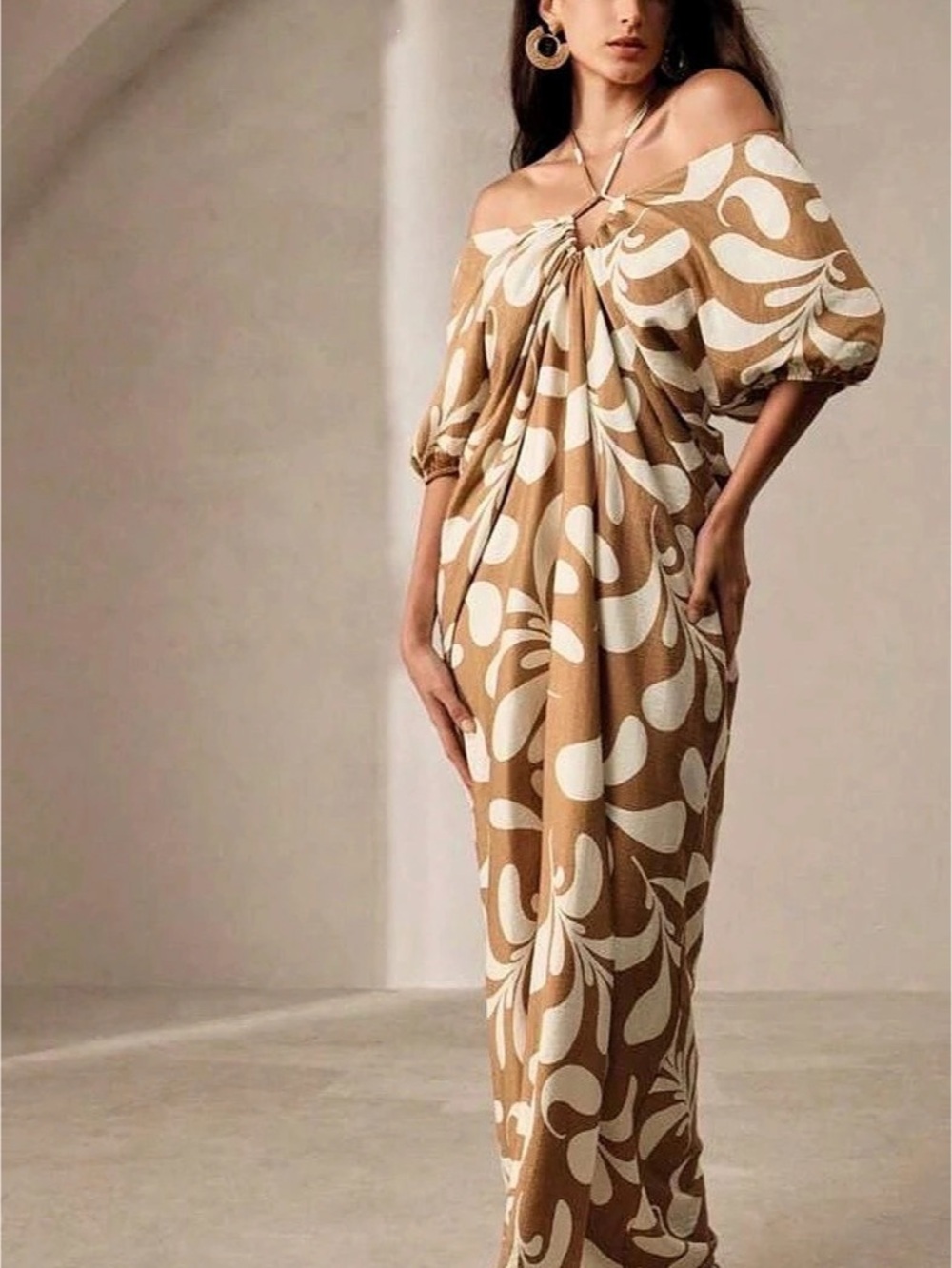 ANEWSTA Print Maxi Dress Size XL (44 12) Like New